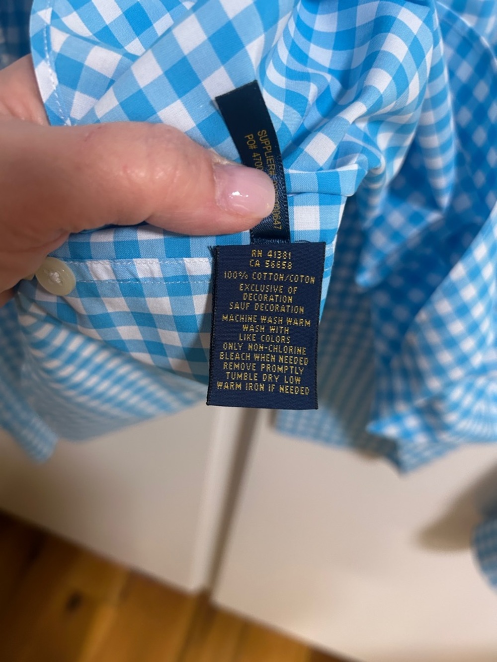 Polo by Ralph Lauren Women’s Light Blue and White Gingham Button-Down Shirt - Picture 5 of 5
